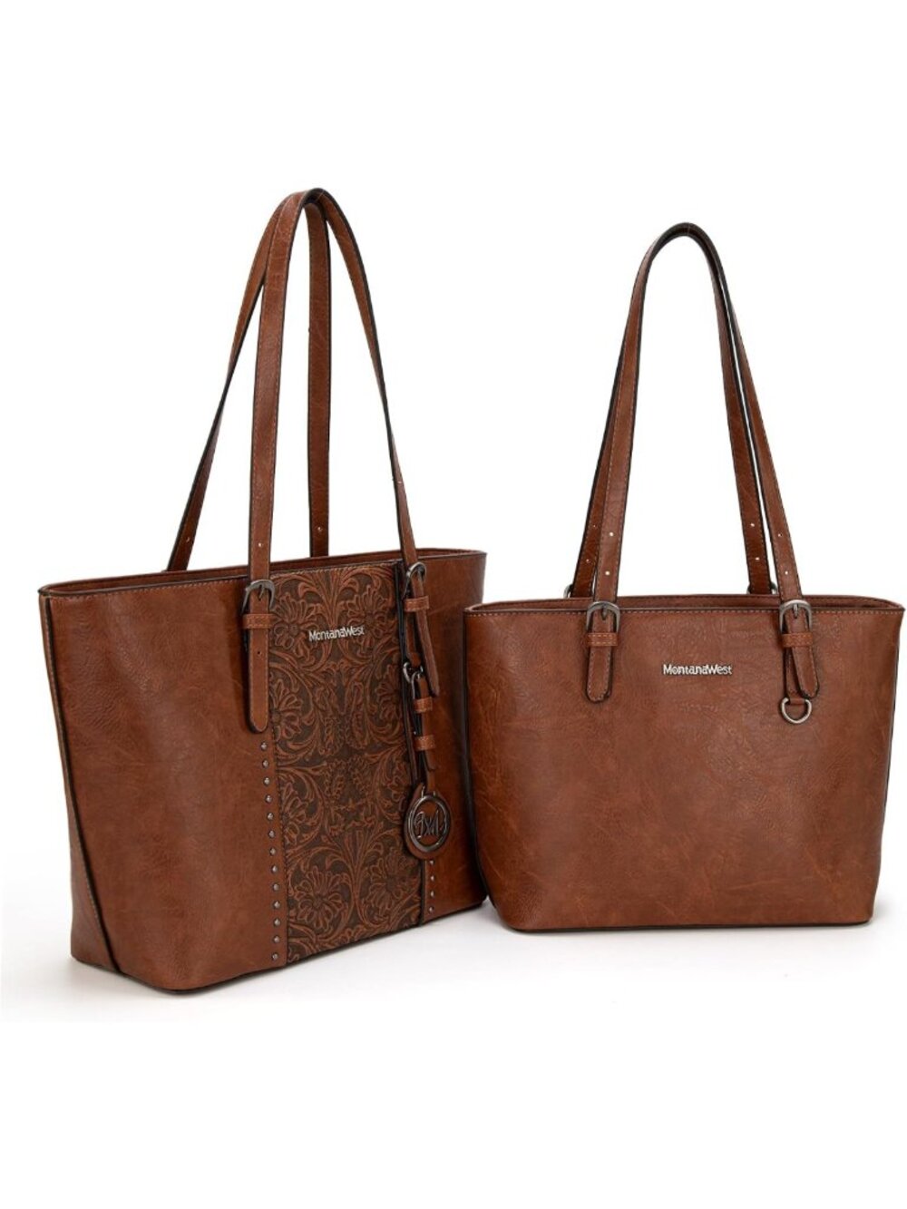 Stylish Embossed Tote Bag & Handbag Set for Women - Chic 2-Piece Purse